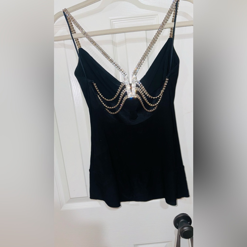 Cache rhinestone top xs